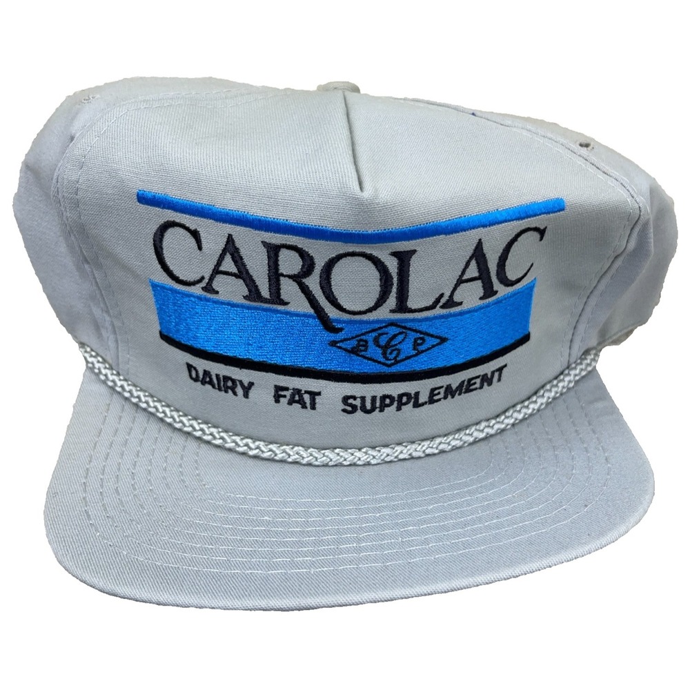 Vintage Dairy Farm Trucker Hat Cap Snapback Made In USA Rope 80s 90s Carolac BG